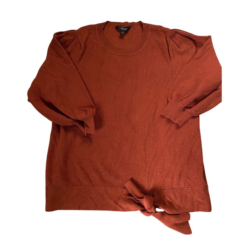 Simply Vera Vera Wang Rust Knit Sweater with Side Tie – Size Large